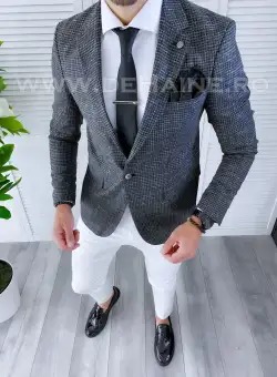 Sacou barbati slim fit bleumarin. A8742 i18-3.1