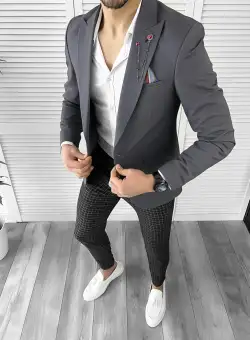 Sacou barbati slim fit gri 10273 O3-3.2