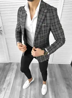 Sacou barbati slim fit gri 1162 29-3.1