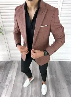 Sacou barbati slim fit in carouri 11977 P18-5.2