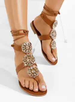 Sandale bijou Riaza camel