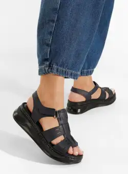 Sandale cu platformă piele Maresa navy