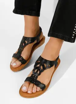 Sandale cu talpa joasa Tirenia negre