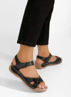 Sandale cu talpa ortopedica Trevea negre