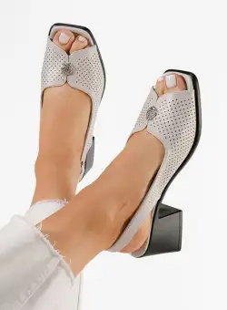 Sandale cu toc gros Ceiba bej