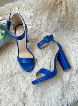 Sandale dama cu toc gros albastre 109 N7-3