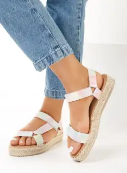 Sandale espadrile roz Pena