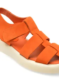 Sandale GRYXX portocalii, 6552, din piele intoarsa
