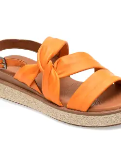 Sandale GRYXX portocalii, 7702, din piele naturala