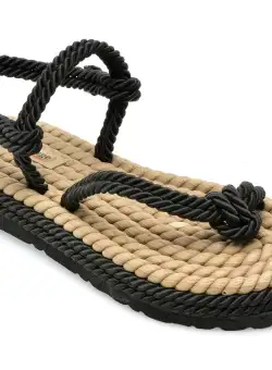 Sandale IMAGE negre, 2020, din material textil
