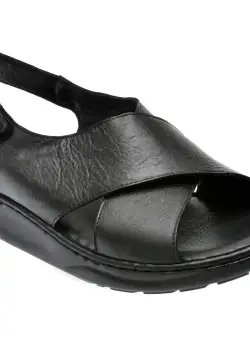 Sandale IMAGE negre, 253, din piele naturala
