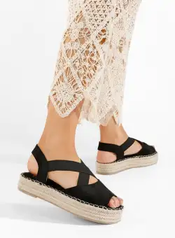 Sandale tip espadrile Nola negre