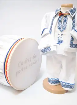 Set Traditional Botez - Costumas baiat Cutie trusou albastru