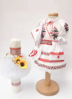 Set Traditional Botez - Costumas fetita Lumanare 3