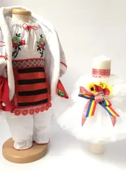 Set Traditional Botez Fetita - Costumas + Lumanare 2