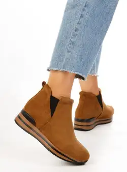 Sneakers cu platforma camel Sanera