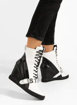 Sneakers cu platforma Candy albe