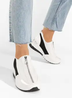 Sneakers cu platforma Dollie albi