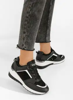 Sneakers cu platforma Saviana negri