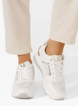 Sneakers cu platforma Velola albi