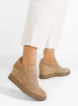 Sneakers dama cu platforma ascunsa Inga bej