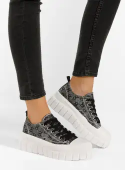 Tenisi cu platformă negri Serantes 8