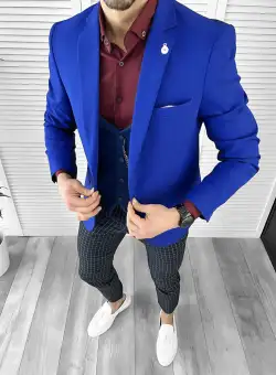 Tinuta barbati smart casual Pantaloni + Camasa + Sacou+Vesta 10453