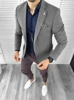 Tinuta barbati smart casual Pantaloni + Camasa + Sacou+Vesta 10457