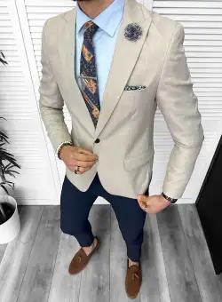 Tinuta barbati smart casual Pantaloni + Sacou + Batista 11875