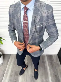 Tinuta barbati smart casual Pantaloni + Sacou + Batista + Cravata 11880