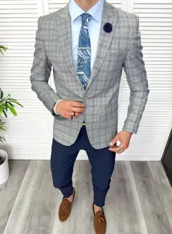 Tinuta barbati smart casual Pantaloni + Sacou + Batista + Cravata 11881