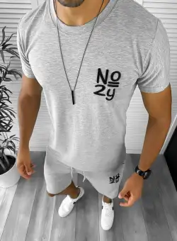 Trening barbati gri deschis pantaloni + tricou 10590 42-3