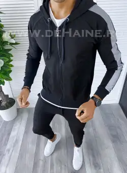 Trening barbati negru pantaloni + hanorac B6788 O2-4.2