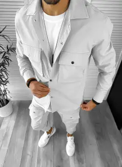 Trening barbati slim fit gri deschis 6049 44-3