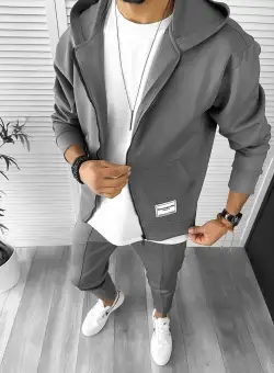 Trening barbati slim fit gri inchis 1033 D10-3