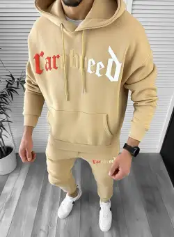 Trening barbati slim fit mustar Pantaloni + Hanorac K173 Z29