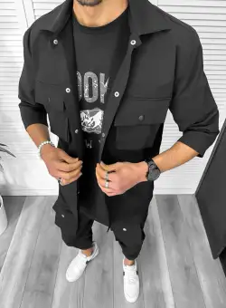 Trening barbati slim fit negru 6049A N8-4.3