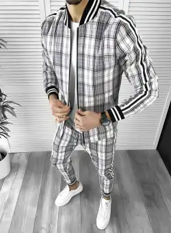 Trening barbati slim fit Pantaloni + Hanorac 10004 D3-3.1