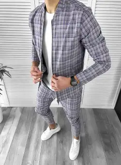 Trening barbati slim fit Pantaloni + Hanorac 10031 P19-5.3