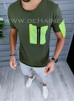 Tricou barbati kaki slim fit Vagabond B1943 O6-7.2