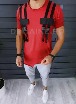 Tricou barbati slim fit asimetric ZR A8489 N7-4.3