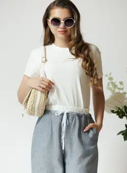 Tricou casual alb cu smiley face