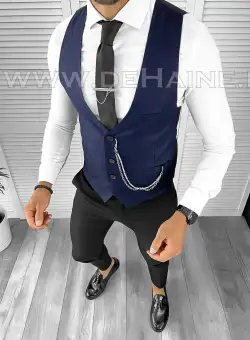 Vesta barbati eleganta slim fit bleumarin B8119 102-4 E~