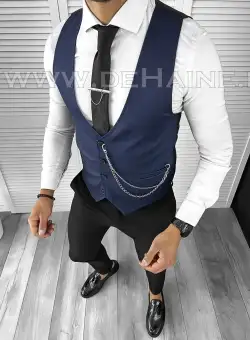 Vesta barbati eleganta slim fit bleumarin B8122 75-4 e