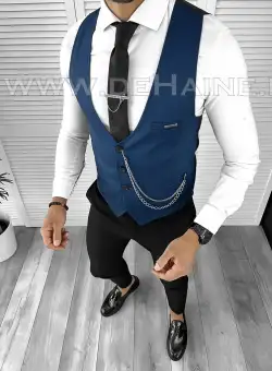 Vesta barbati eleganta slim fit bleumarin B8160 75-4 e