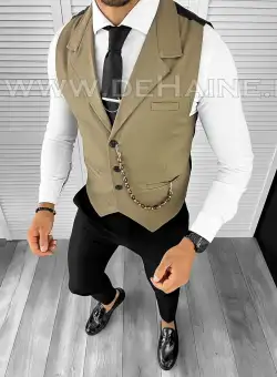 Vesta barbati eleganta slim fit maro B8088 O4-5.1