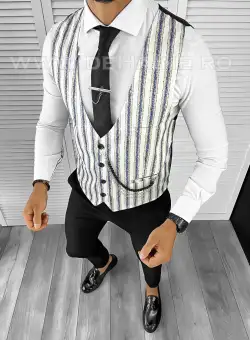 Vesta barbati slim fit cu imprimeu B8269 76-4 E