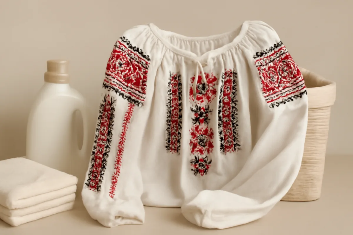 Cum speli și păstrezi o ie brodată ca să arate ca nouă