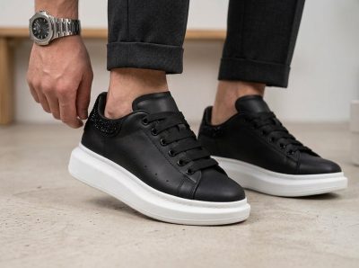 Adidasi barbati casual negri cu alb  Diamond  MQ  111d