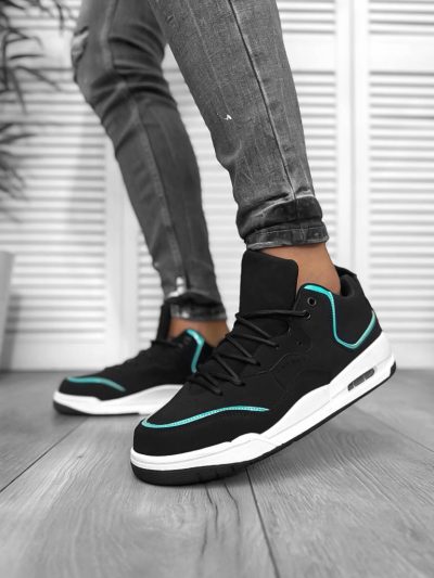 Adidasi barbati casual  negru cu verde 5919  N3-4